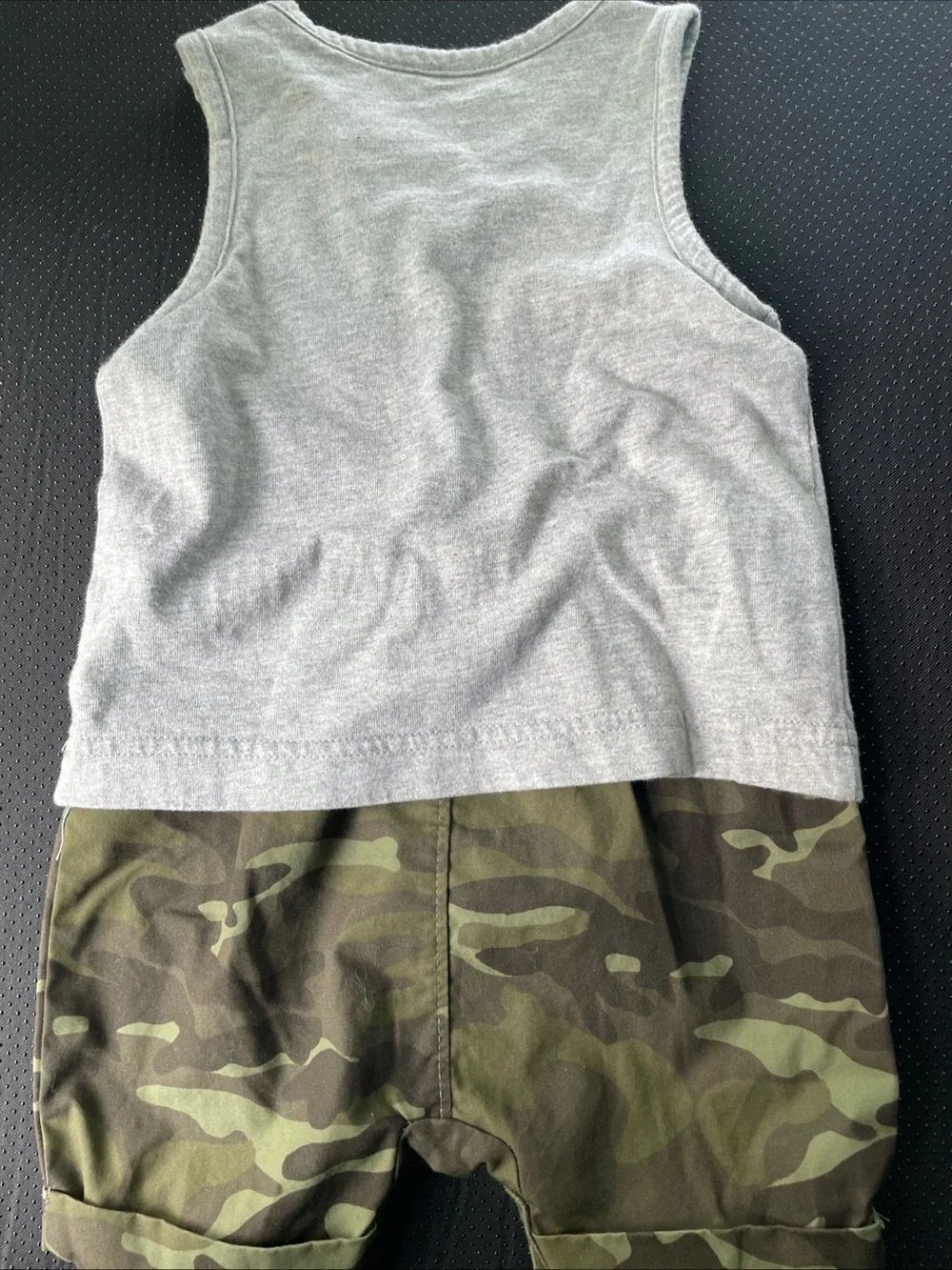 GAP Gray Tank Top with Green Camo Romper